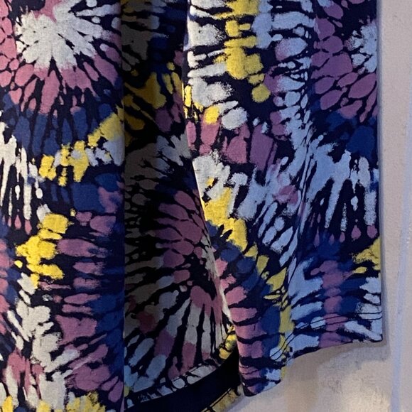 Lands'End Sz L 14/16 Women Knit Top Tunic Long Sleeve Multi Tie Dye Made in Peru - Picture 4 of 11